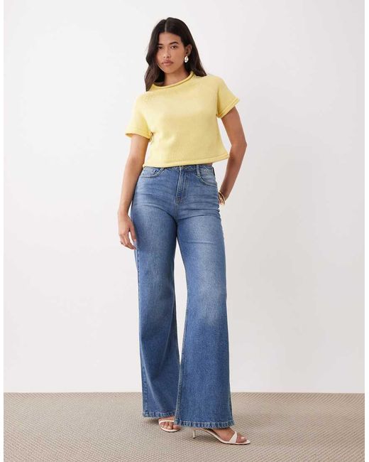 ASOS Blue Knitted Boat Neck T-shirt