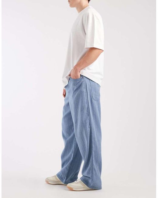 ASOS Blue baggy Pull On Pants for men