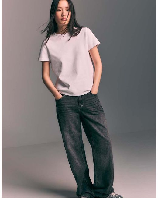 Stradivarius Gray Basic Regular Soft-touch T-shirt