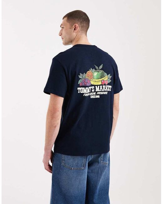 Tommy Hilfiger Blue Fruit Logo Relaxed Fit T-shirt for men