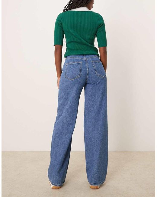 Vila Blue Freya High Waist Wide Leg Jean