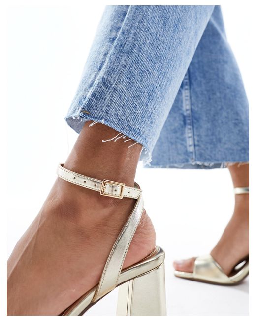 ASOS Blue Hotel Barely There Block Heeled Sandals