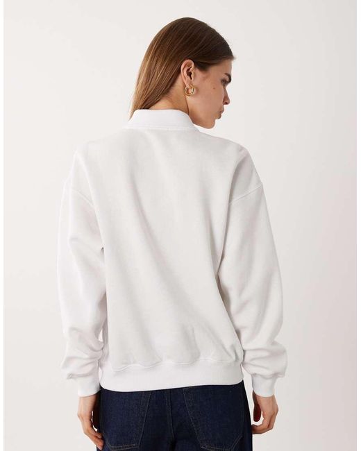 Polo Ralph Lauren White Icon Logo Collared Rugby Sweatshirt