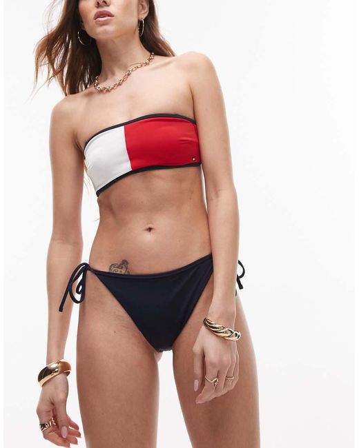 Tommy Hilfiger Red Bandeau Bikini Top