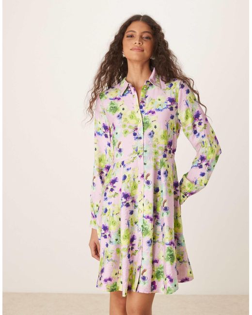 Y.A.S Multicolor Flippy Hem Mini Shirt Dress