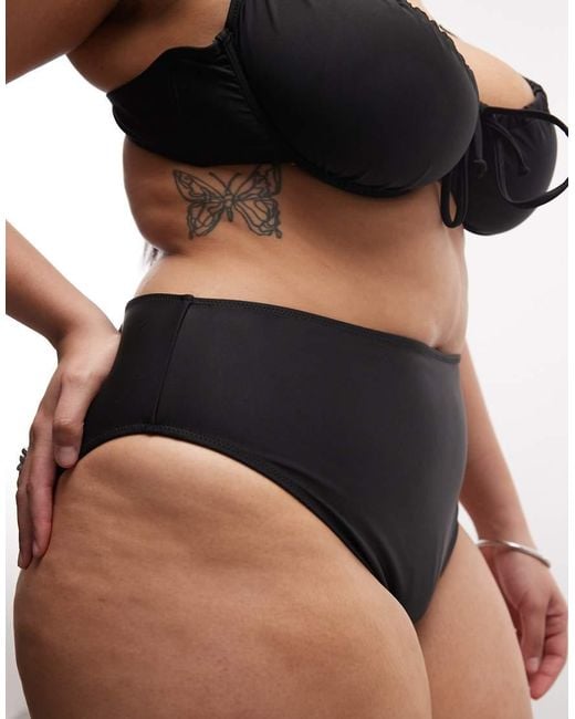 Collusion Black Plus High Waist Bikini Bottom