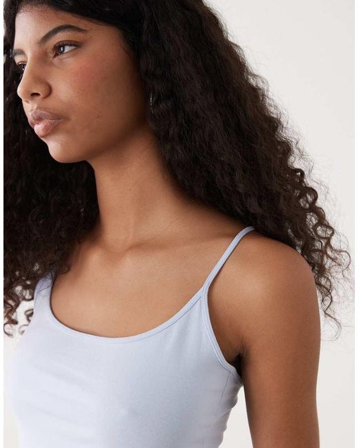 Weekday White Strappy Vest Top