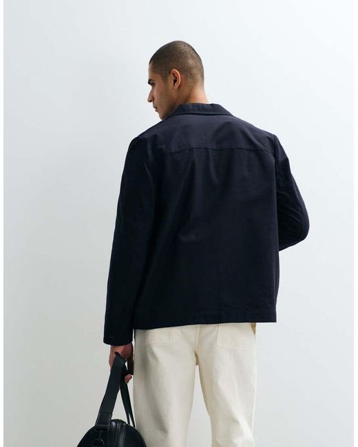ARKET Blue Pure Cotton Blazer for men