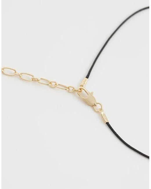 ASOS Metallic Corded Necklace With Small Molten Pendant