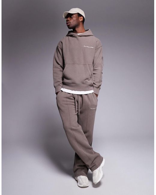 Sweat à capuche d'ensemble avec imprimé au dos - taupe Good For Nothing pour homme en coloris Gray