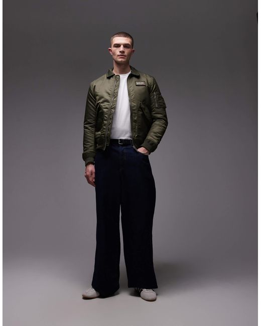 Schott Nyc – wattierte cropped-jacke in Gray für Herren