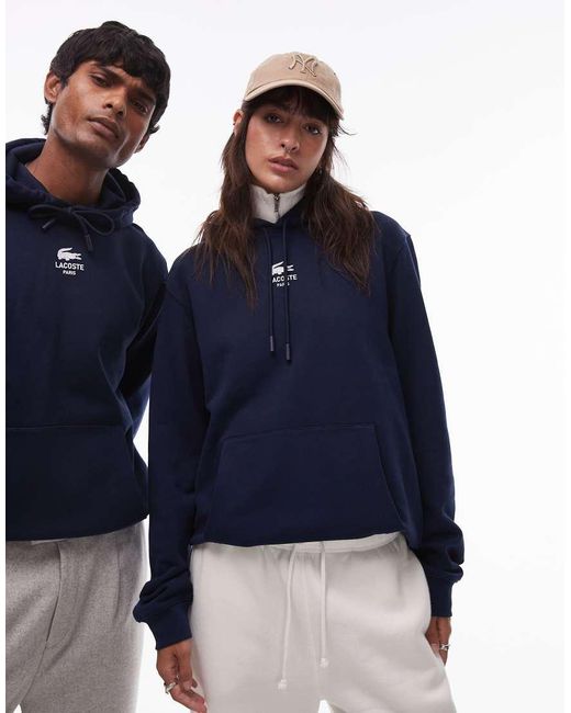 Sudadera Con Capucha Y Logo Delantero De Lacoste de color Blue