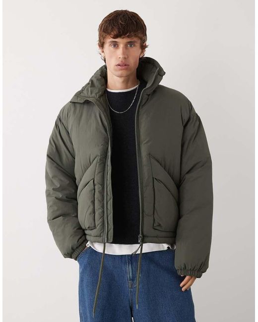 Weekday Gray High Neck Puffer Jacket for men