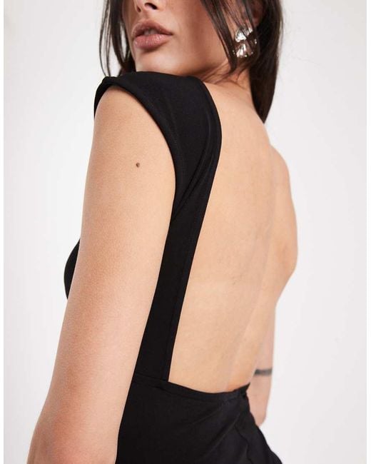 Noisy May Ruche Detail Blackless Midaxi Dress