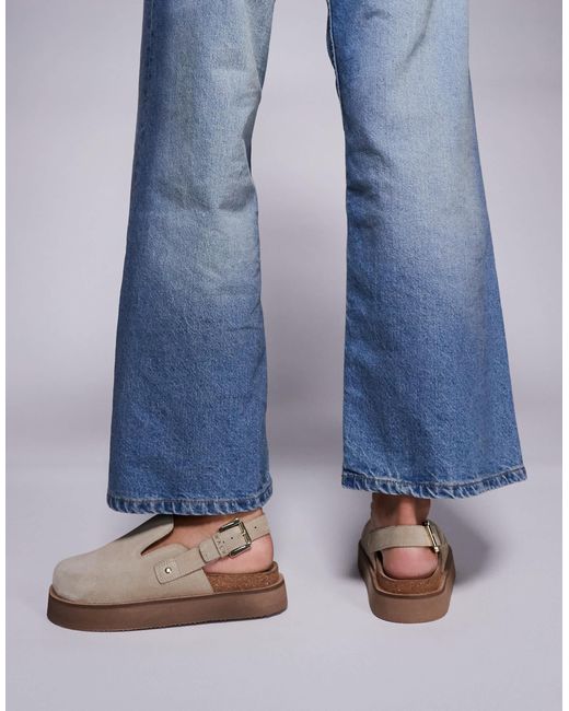 Walk London Blue Barca Clog Mule