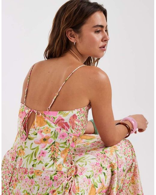 Vero Moda Natural Satin Cami Maxi Dress