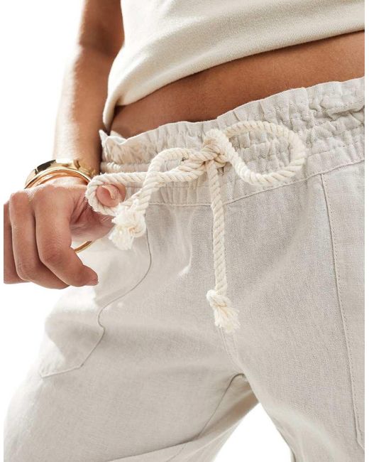 Roxy White Oceanside Flared Trousers