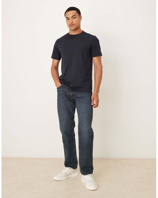 Mango Blue Cotton Mix T-shirt for men