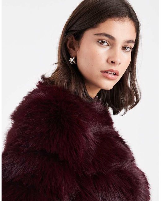 New Look Red Pelted Fur Jacket
