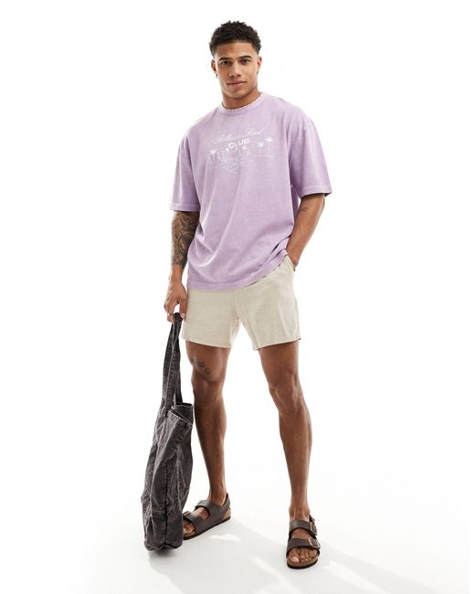 ASOS Purple Oversized Heavyweight T-shirt for men