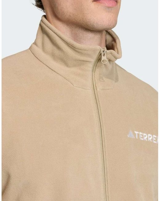 Adidas Originals Natural Multi Essentials Full-Zip Fleece Jacket for men