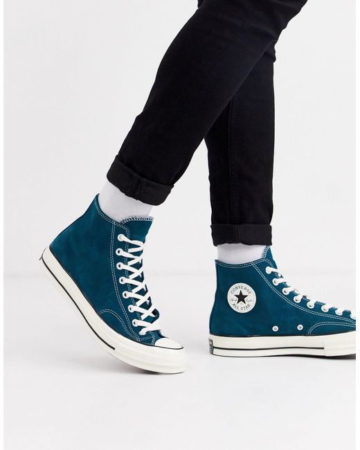 Converse 70's Chuck Taylor Hi Suede Sneakers in Blue for Men | Lyst