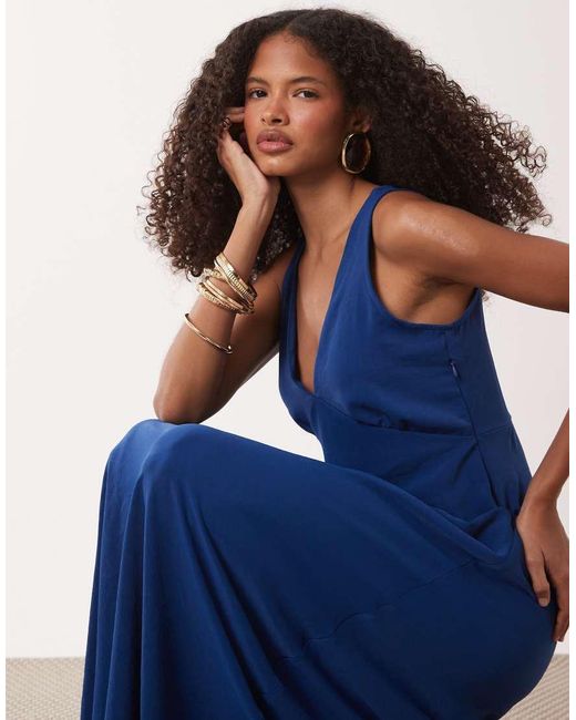 Jdy Blue V-neck Maxi Dress