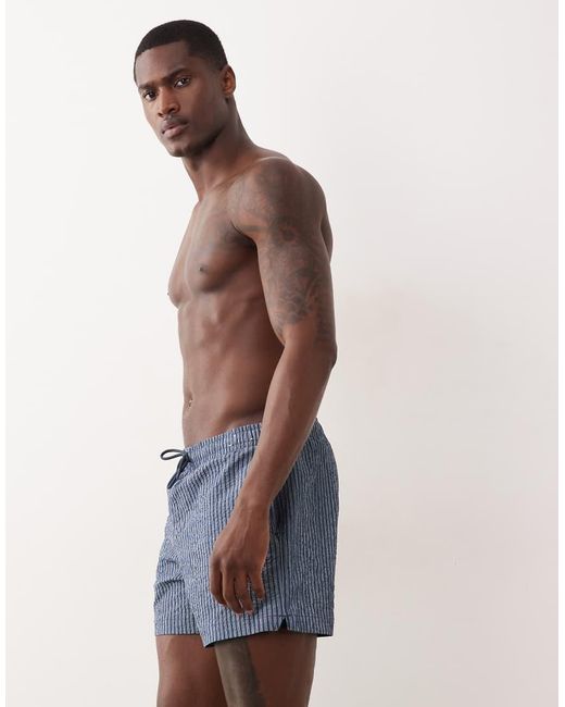 Abercrombie & Fitch Blue Pull On 5inch Swimming Trunks for men