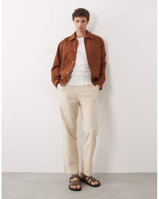 ASOS Brown Textu Harrington for men