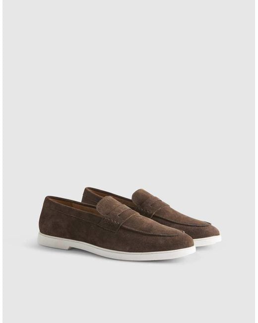 River Island Brown Suede Loafers for men