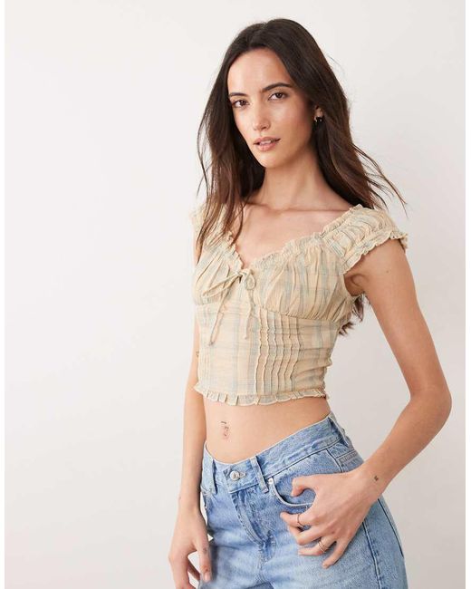 Cotton On Natural Greta Frill Blouse