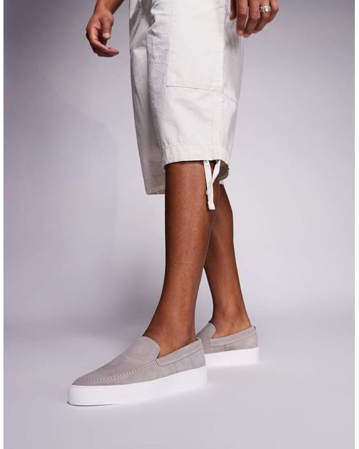 Steve Madden White Leyton Slip On Loafers for men
