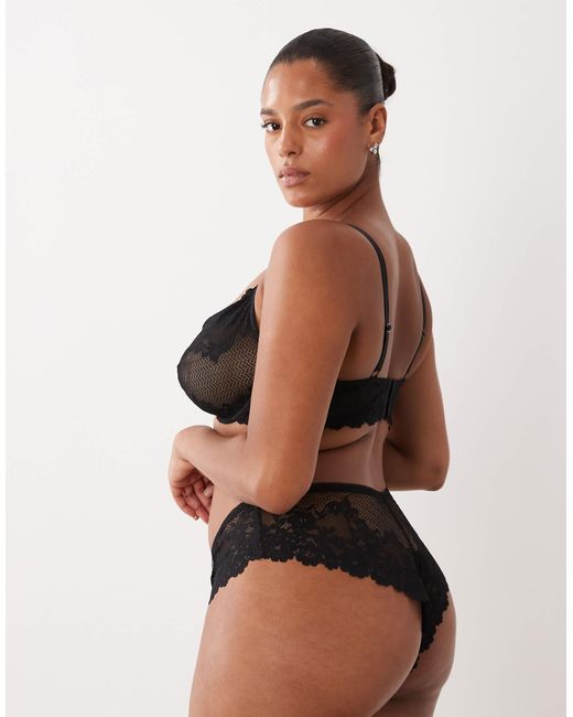 Asos design curve - ruby - string échancré en dentelle ASOS en coloris Black