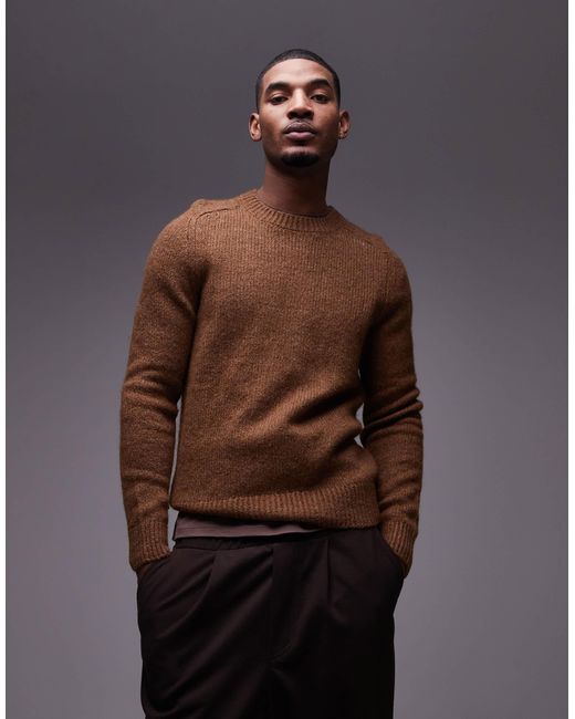 Mango Blue Wool Mix Sweater for men