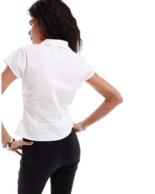 Motel White Wilmot Pintuck Blouse