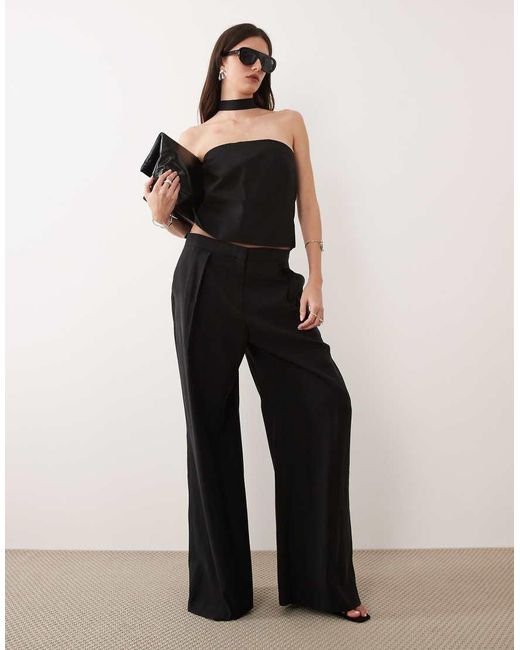 Mango Black Maris Sleeveless Top With Neck Detail