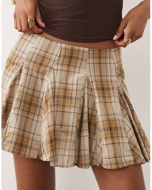 Mango Natural Pleated Mini Skirt