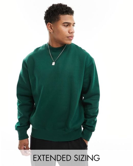 ASOS Green Heavyweight Sweatshirt for men