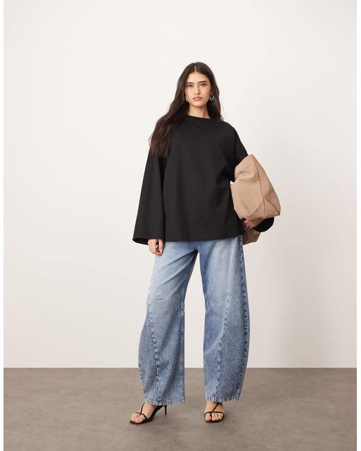 T-shirt oversize en coton à manches longues ARRANGE en coloris Black