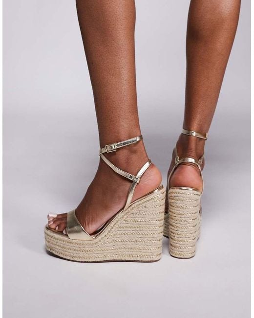 Asos Design Wide Fit Brown Tamika Espadrille Wedges