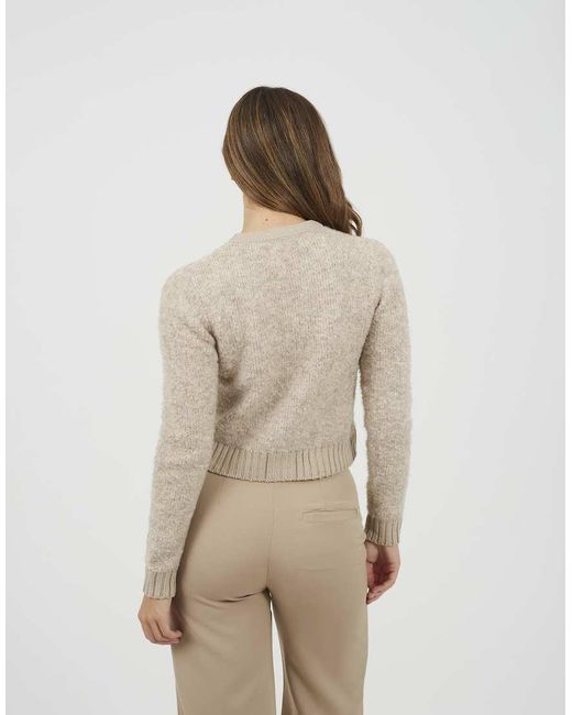 Brave Soul Natural Button Through Boucle Cardigan