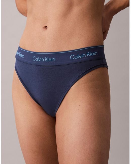 Calvin Klein Blue Icon Cotton Modal Tanga Thong