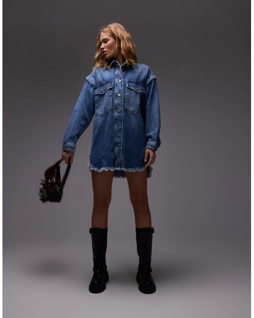 AllSaints Blue – snap – kleid