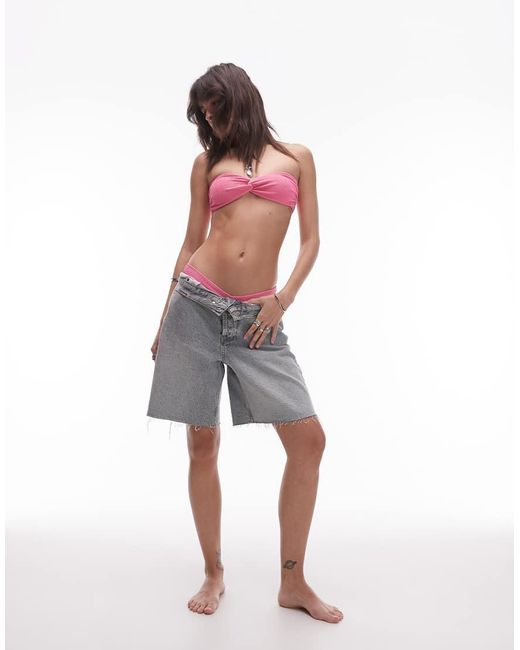 & Other Stories Brown Twist Front Bandeau Bikini Top With Removable Padding And Detachable Straps