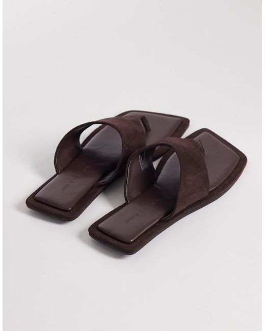 ASOS Brown Feline Square Angled Toe Sandal