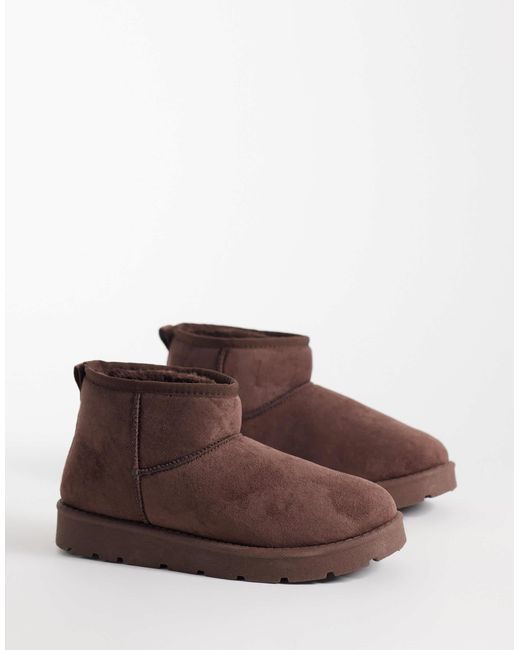 SEQWL Brown Cosy Mini Ankle Boots