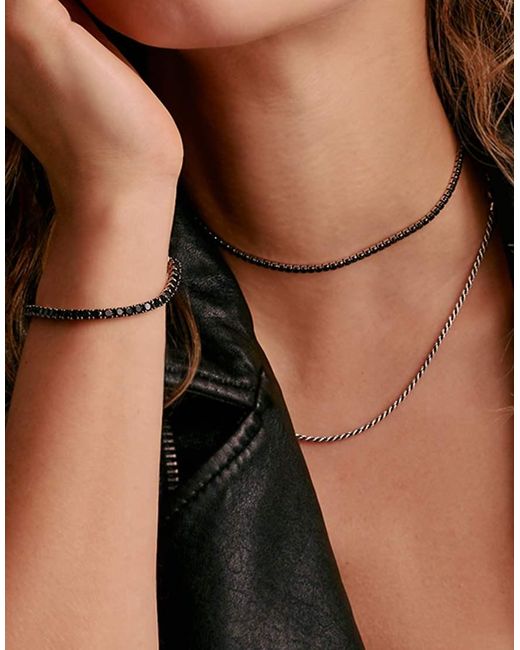 Collana Argentata E Nera di Thomas Sabo in Metallic