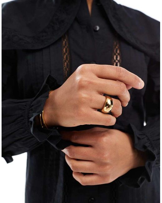 Camicia Nera Con Colletto Grande E Inserti di ASOS in Blue