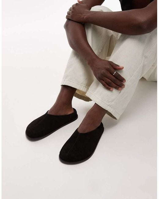 TOPSHOP Natural Abbie Suede Mules