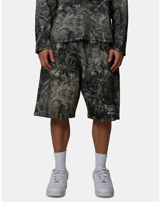 Good For Nothing Black Baggy Camo Shorts for men